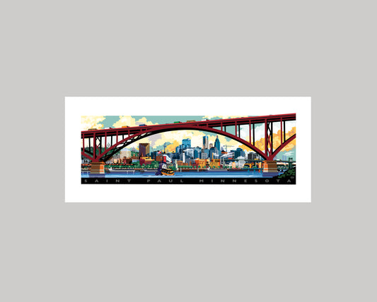 ST. PAUL BRIDGE SKYLINE LANDSCAPE || MINNESOTA LANDMARK ART PRINT