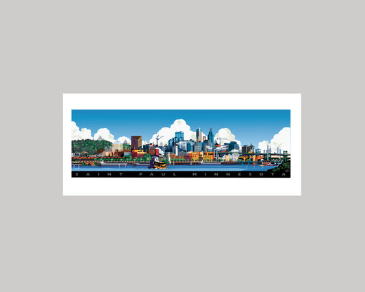 ST. PAUL CITY SKYLINE LANDSCAPE || MINNESOTA LANDMARK ART PRINT
