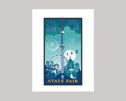 MINNESOTA STATE FAIR FIREWORKS || MINNESOTA LANDMARK ART PRINT