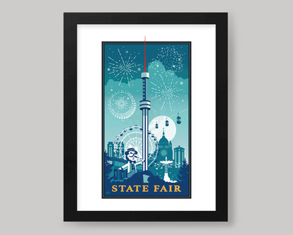 MINNESOTA STATE FAIR FIREWORKS || MINNESOTA LANDMARK ART PRINT