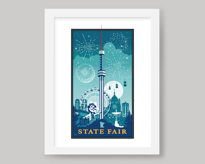 MINNESOTA STATE FAIR FIREWORKS || MINNESOTA LANDMARK ART PRINT