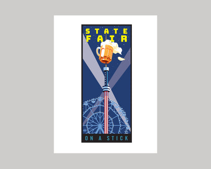 MINNESOTA STATE FAIR ON A STICK- BEER || MINNESOTA LANDMARK ART PRINT