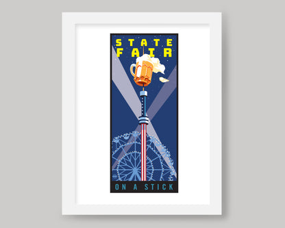 MINNESOTA STATE FAIR ON A STICK- BEER || MINNESOTA LANDMARK ART PRINT