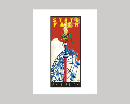 MINNESOTA STATE FAIR ON A STICK- CORN ON THE COB || MINNESOTA LANDMARK ART PRINT