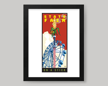 MINNESOTA STATE FAIR ON A STICK- CORN ON THE COB || MINNESOTA LANDMARK ART PRINT