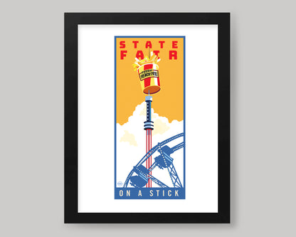 MINNESOTA STATE FAIR ON A STICK- FRENCH FRIES || MINNESOTA LANDMARK ART PRINT