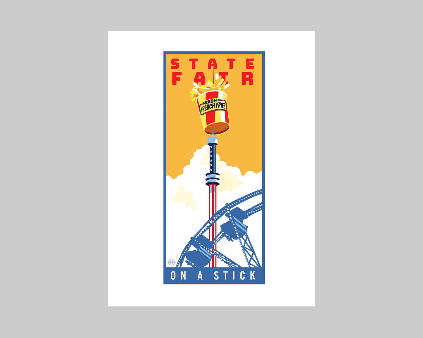 MINNESOTA STATE FAIR ON A STICK- FRENCH FRIES || MINNESOTA LANDMARK ART PRINT