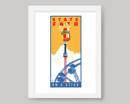 MINNESOTA STATE FAIR ON A STICK- FRENCH FRIES || MINNESOTA LANDMARK ART PRINT