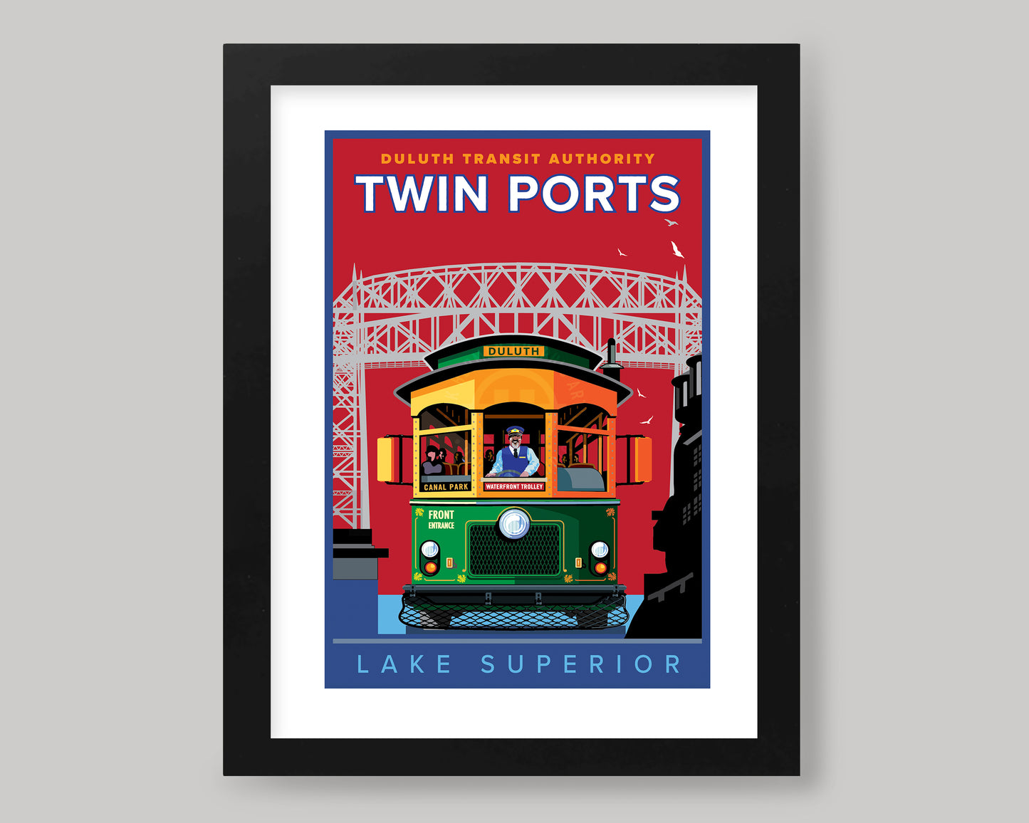 TWIN PORTS LAKE SUPERIOR TROLLEY || MINNESOTA LANDMARK ART PRINT