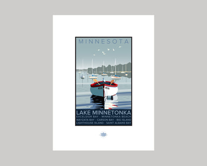 LAKE MINNETONKA ROWBOAT || MINNESOTA LANDMARK ART PRINT