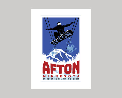 WINTER SPORTS IN AFTON || MINNESOTA LANDMARK ART PRINT