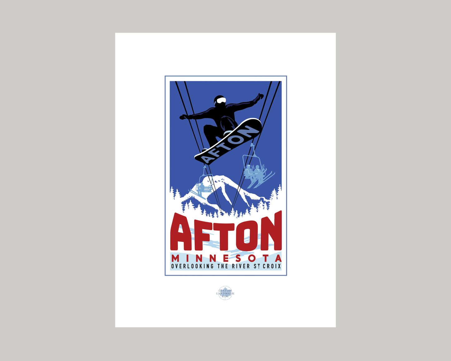 WINTER SPORTS IN AFTON || MINNESOTA LANDMARK ART PRINT