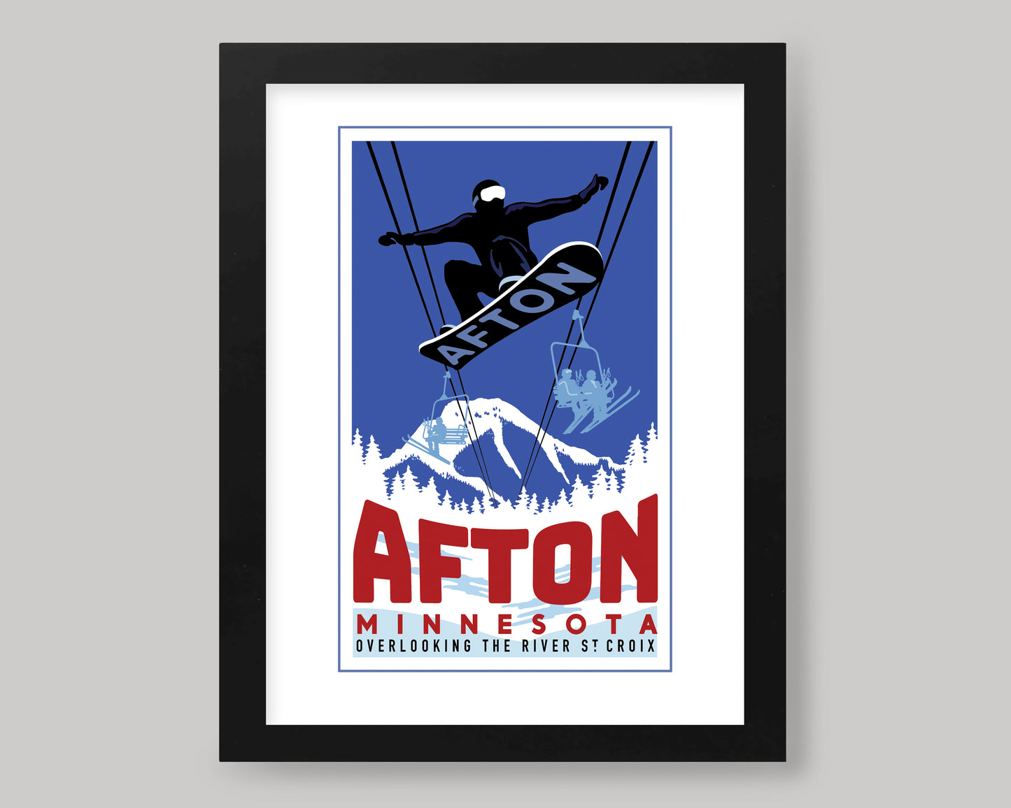 WINTER SPORTS IN AFTON || MINNESOTA LANDMARK ART PRINT