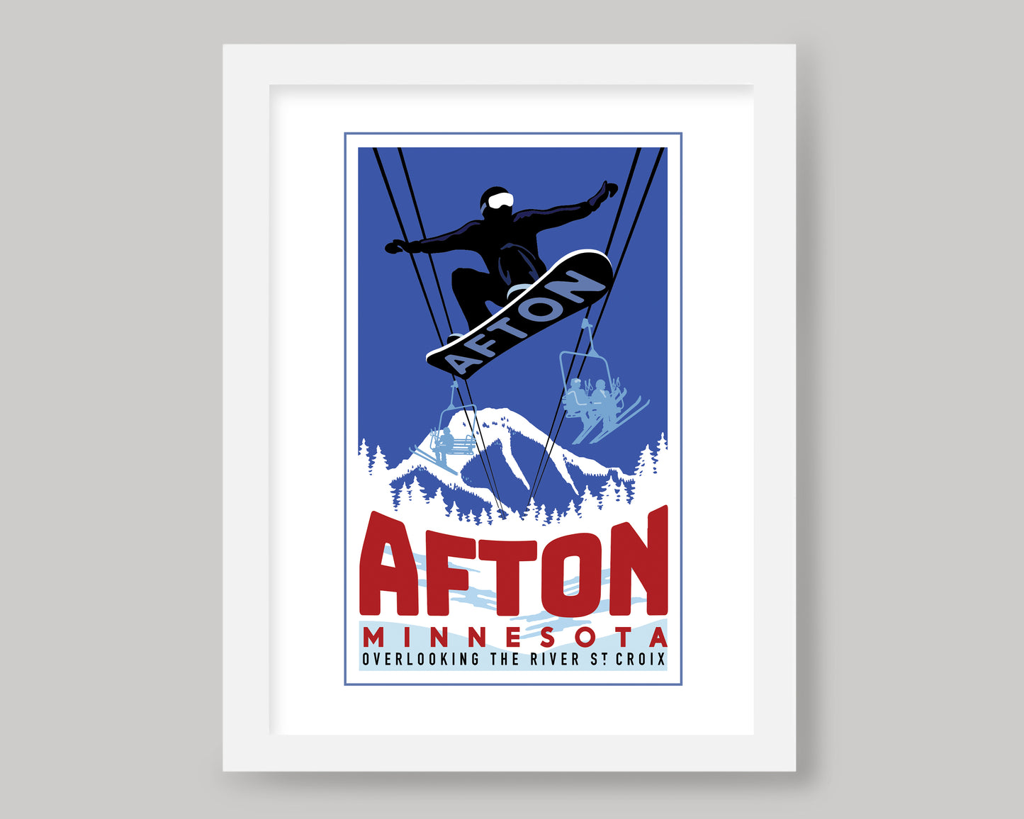 WINTER SPORTS IN AFTON || MINNESOTA LANDMARK ART PRINT