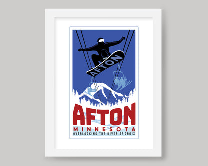 WINTER SPORTS IN AFTON || MINNESOTA LANDMARK ART PRINT