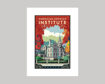 AMERICAN SWEDISH INSTITUTE FALL WS || MINNESOTA LANDMARK ART PRINT
