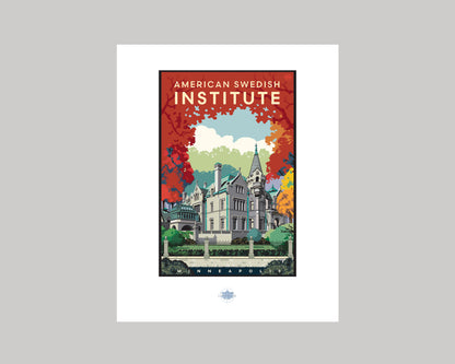 AMERICAN SWEDISH INSTITUTE FALL WS || MINNESOTA LANDMARK ART PRINT