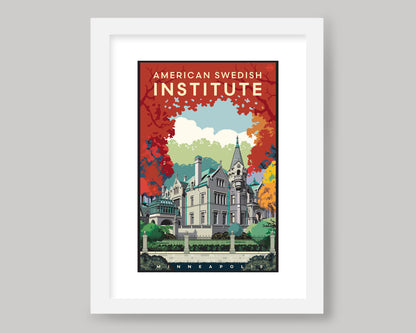 AMERICAN SWEDISH INSTITUTE FALL WS || MINNESOTA LANDMARK ART PRINT