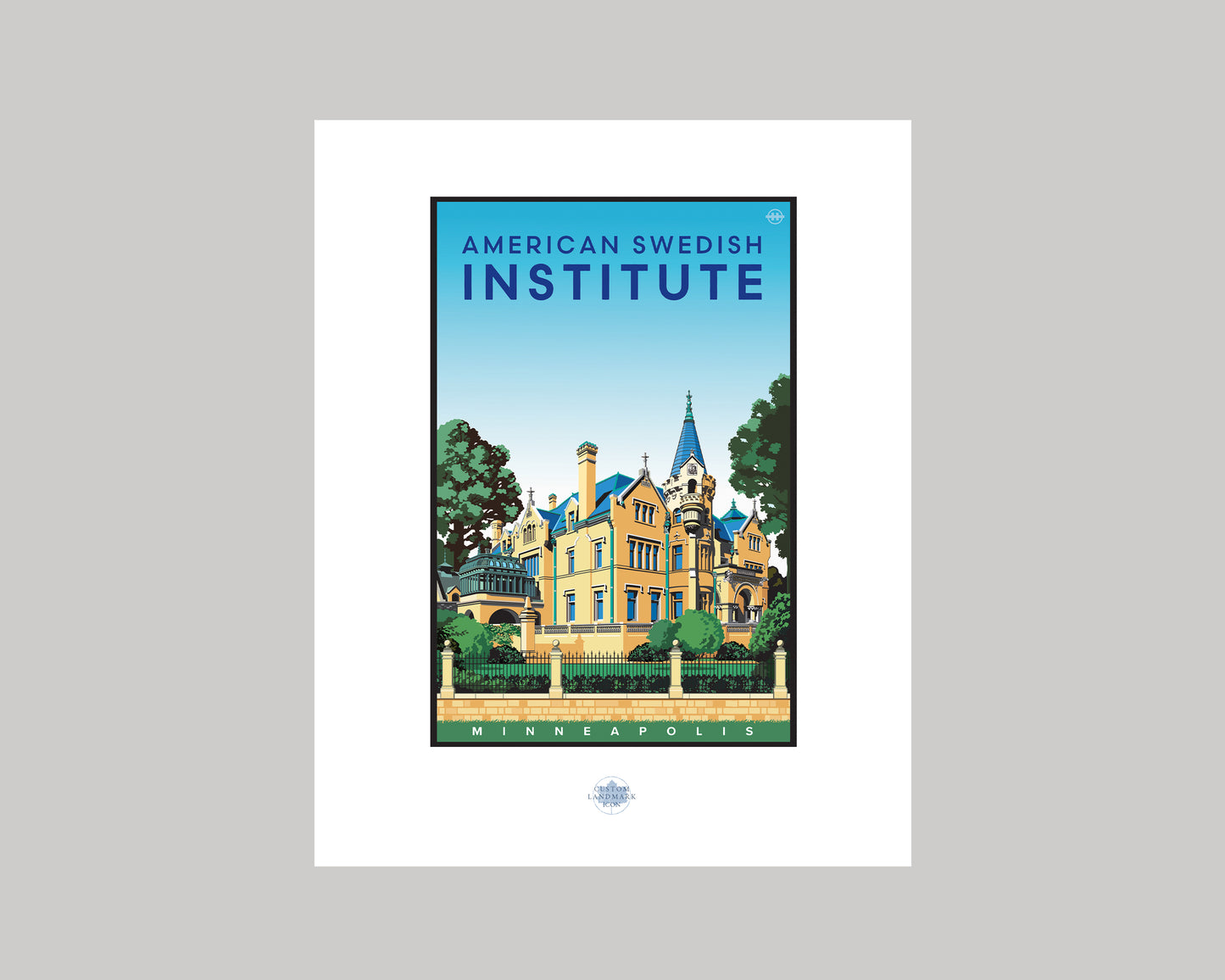 AMERICAN SWEDISH INSTITUTE SUMMER WS || MINNESOTA LANDMARK ART PRINT