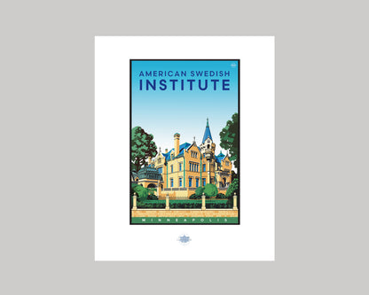 AMERICAN SWEDISH INSTITUTE SUMMER WS || MINNESOTA LANDMARK ART PRINT