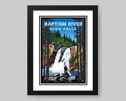 BAPTISM RIVER HIGH FALLS HIKING || MINNESOTA LANDMARK ART PRINT