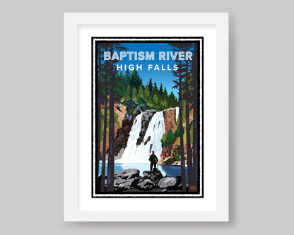 BAPTISM RIVER HIGH FALLS HIKING || MINNESOTA LANDMARK ART PRINT