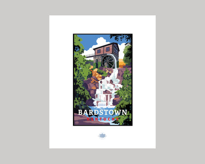 BOURBON TRAIL DISTILLERY WATERFALL, BARDSTOWN KY || KENTUCKY LANDMARK ART PRINT