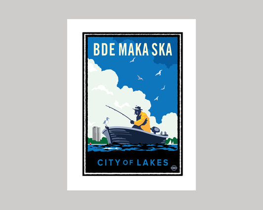 BDE MAKA SKA FISHING || MINNESOTA LANDMARK ART PRINT