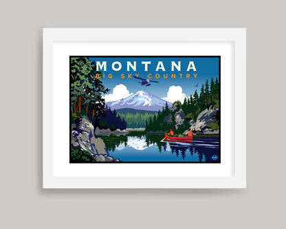 BIG SKY COUNTRY || MONTANA LANDMARK ART PRINT