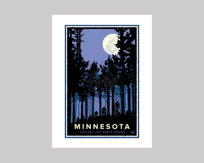 BIKE THE NORTHERN TRAILS || MINNESOTA LANDMARK ART PRINT