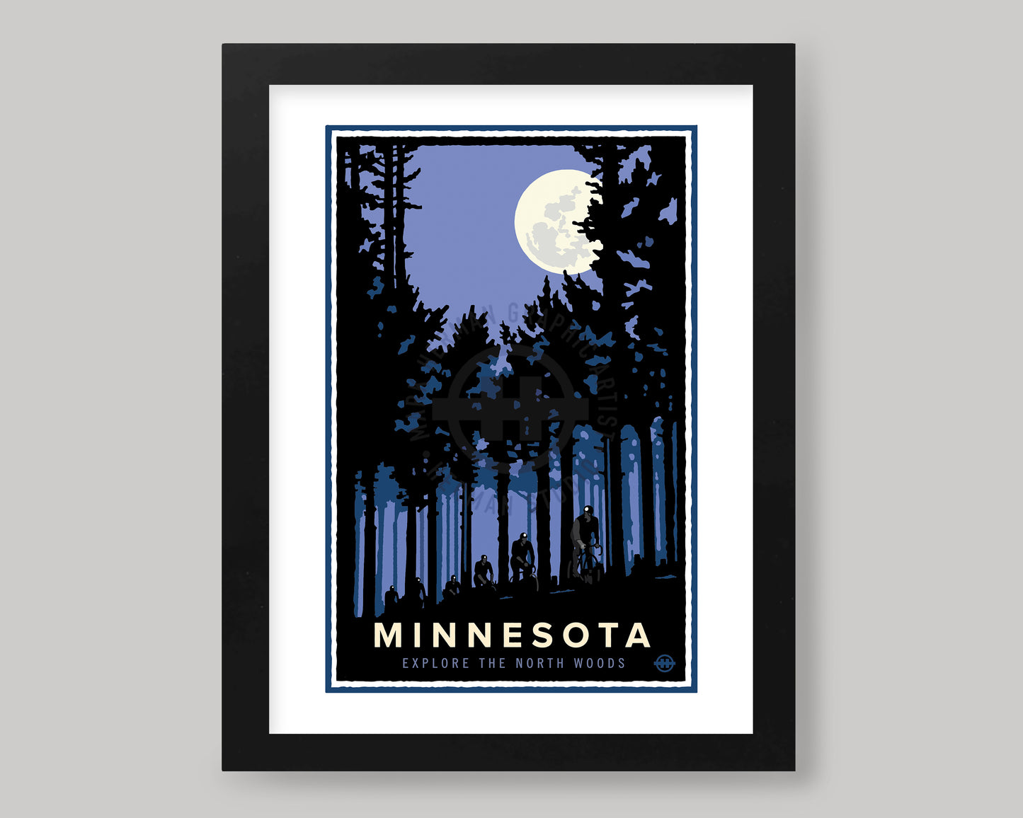 BIKE THE NORTHERN TRAILS || MINNESOTA LANDMARK ART PRINT