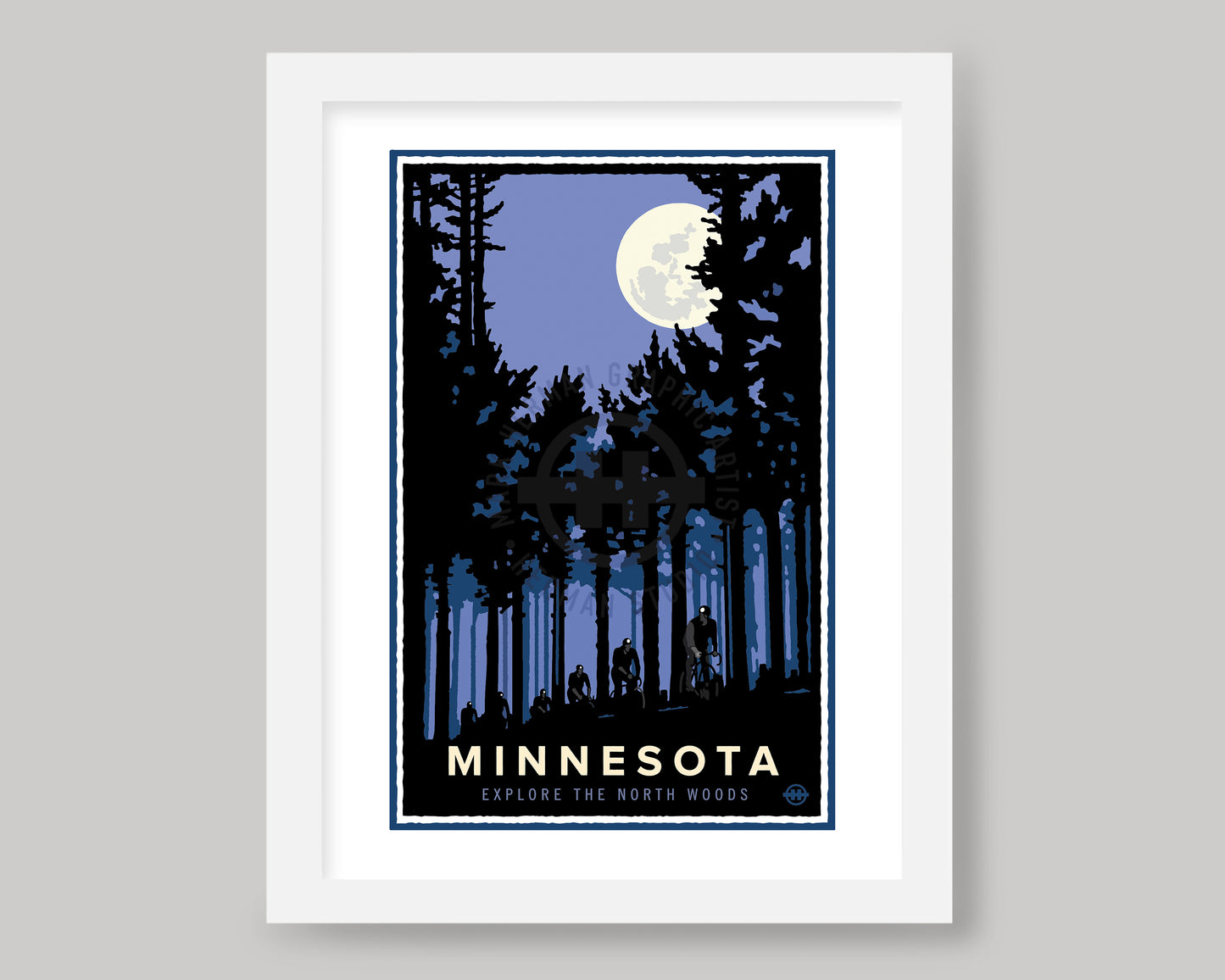 BIKE THE NORTHERN TRAILS || MINNESOTA LANDMARK ART PRINT