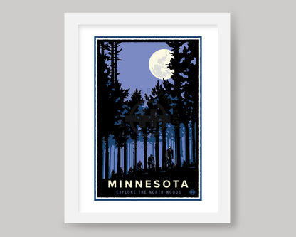 BIKE THE NORTHERN TRAILS || MINNESOTA LANDMARK ART PRINT