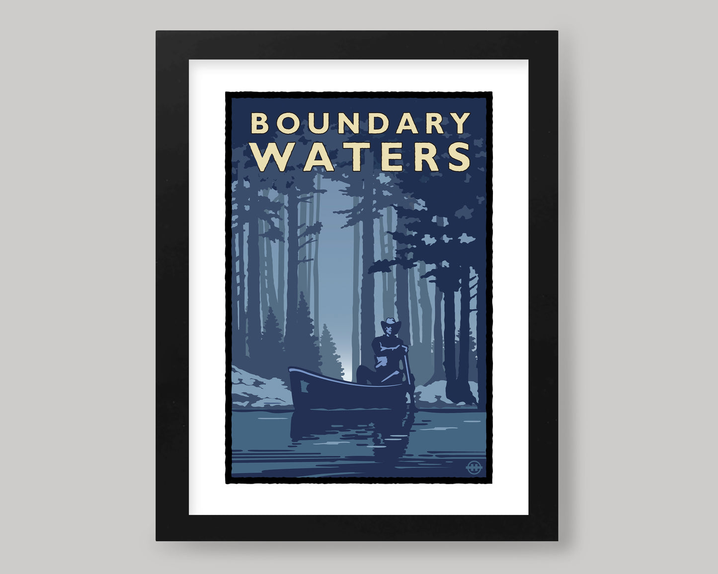 BOUNDARY WATERS IN BLUE || MINNESOTA LANDMARK ART PRINT