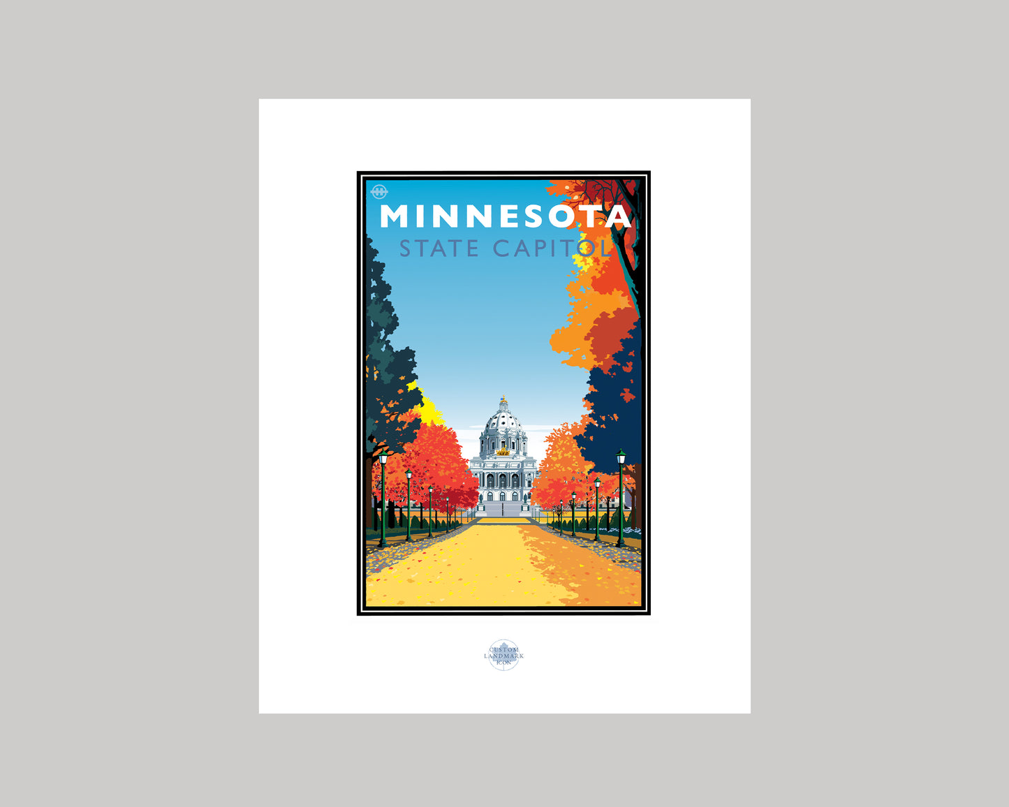 MINNESOTA STATE CAPITOL IN THE FALL || MINNESOTA LANDMARK ART PRINT