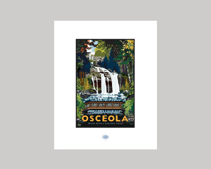 WILKE GLEN AND CASCADE FALLS OSCEOLA WS || WISCONSIN LANDMARK ART PRINT