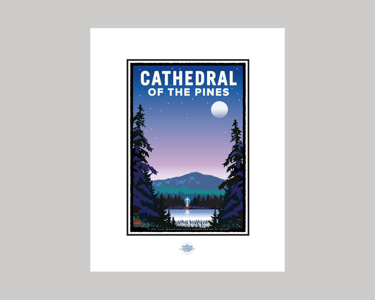 CATHEDRAL OF THE PINES NIGHT || MINNESOTA LANDMARK ART PRINT