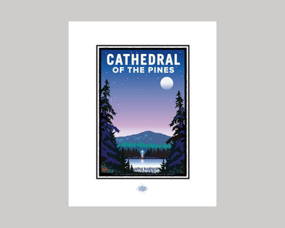 CATHEDRAL OF THE PINES NIGHT || MINNESOTA LANDMARK ART PRINT