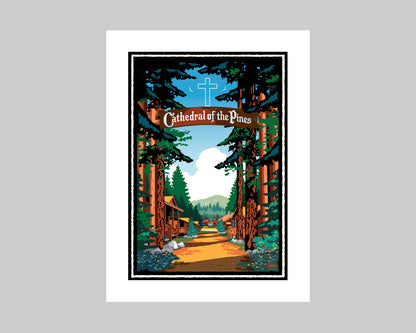 WELCOME TO THE CATHEDRAL OF THE PINES CAMP || MINNESOTA LANDMARK ART PRINT