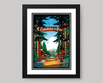 WELCOME TO THE CATHEDRAL OF THE PINES CAMP || MINNESOTA LANDMARK ART PRINT