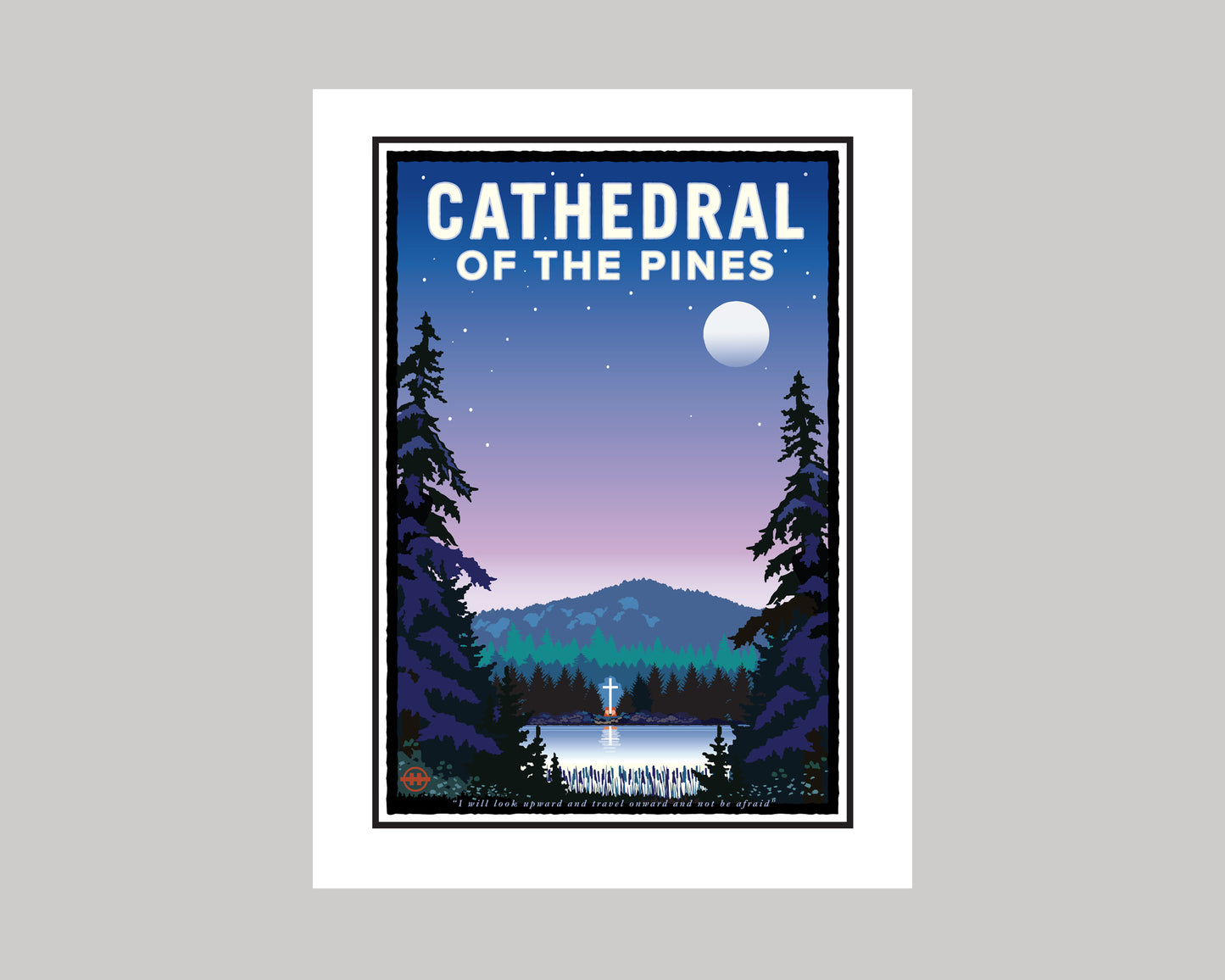 CATHEDRAL OF THE PINES NIGHT || MINNESOTA LANDMARK ART PRINT