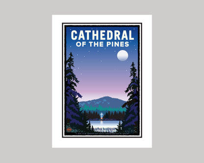 CATHEDRAL OF THE PINES NIGHT || MINNESOTA LANDMARK ART PRINT