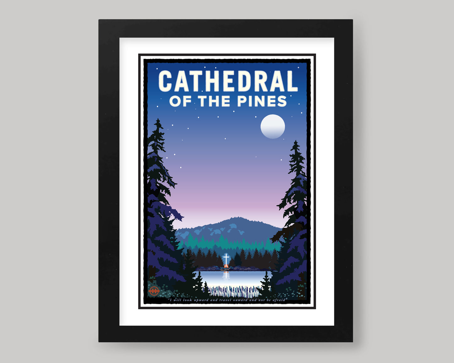 CATHEDRAL OF THE PINES NIGHT || MINNESOTA LANDMARK ART PRINT
