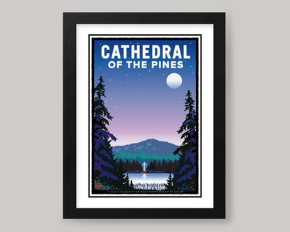 CATHEDRAL OF THE PINES NIGHT || MINNESOTA LANDMARK ART PRINT