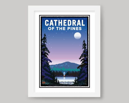 CATHEDRAL OF THE PINES NIGHT || MINNESOTA LANDMARK ART PRINT