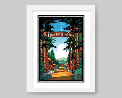 WELCOME TO THE CATHEDRAL OF THE PINES CAMP || MINNESOTA LANDMARK ART PRINT