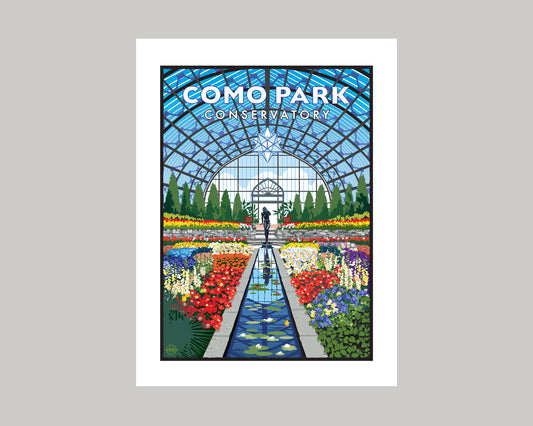 COMO PARK OBSERVATORY FLOWER GARDEN || MINNESOTA LANDMARK ART PRINT