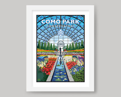 COMO PARK OBSERVATORY FLOWER GARDEN || MINNESOTA LANDMARK ART PRINT