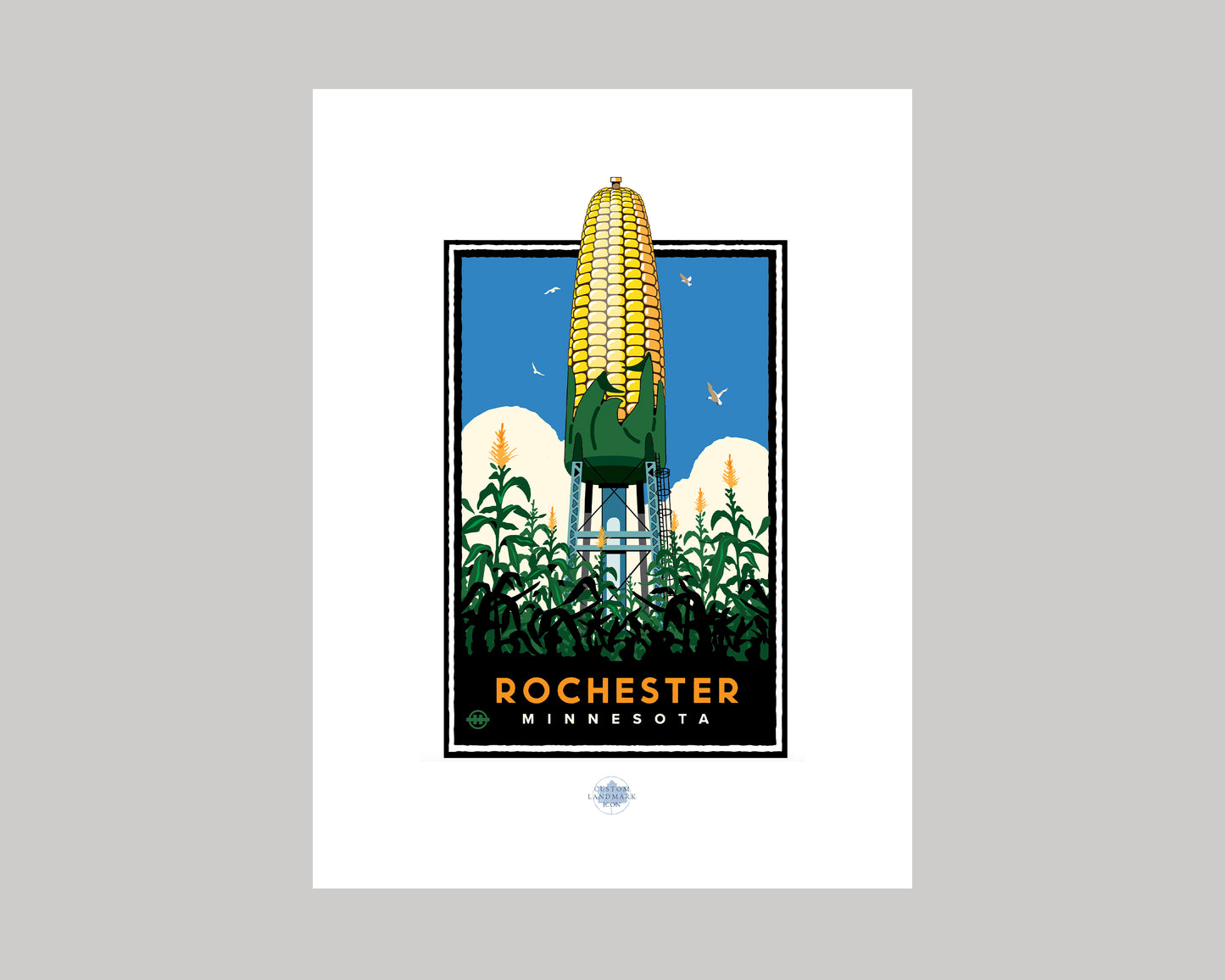 ROCHESTER EAR OF CORN WATER TOWER || MINNESOTA LANDMARK ART PRINT