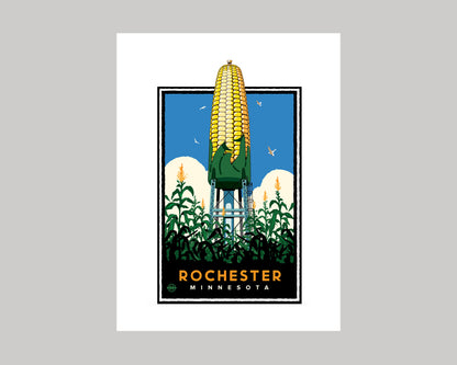 ROCHESTER EAR OF CORN WATER TOWER || MINNESOTA LANDMARK ART PRINT